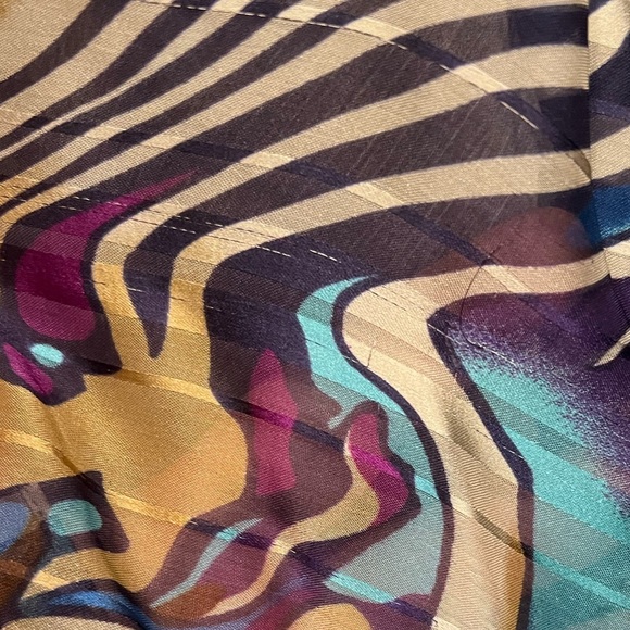 Le Château Spaghetti Strap Maxi Dress - Size Small (Gold/Colorful Abstract) - Picture 4 of 9